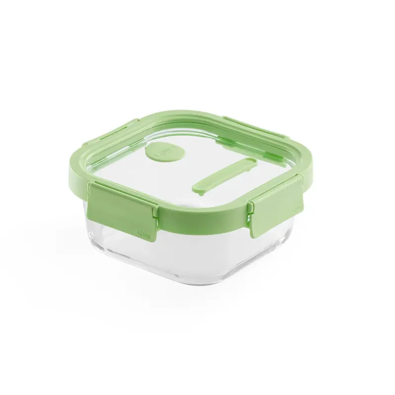Cheap Lékué square glass lunchbox 0.8 L, Green