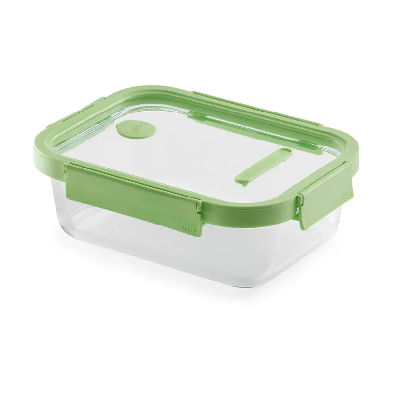 Low Price Lékué rectangular glass lunchbox 1.52 L, Green