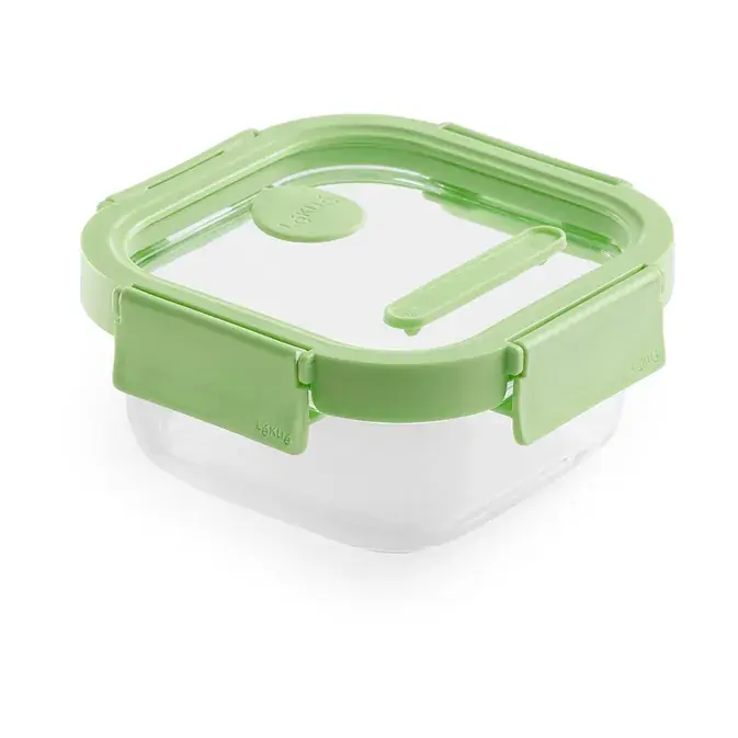 Lékué square food container glass 0.52 L, Green Must Have