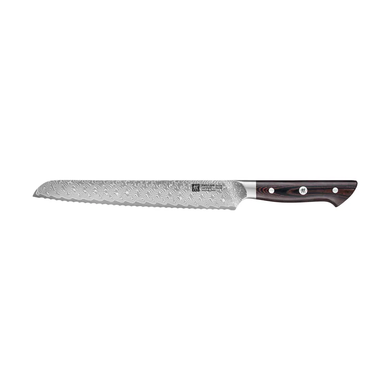 Zwilling Tanrei bread knife 23 cm, Damascus-black Next Day Delivery