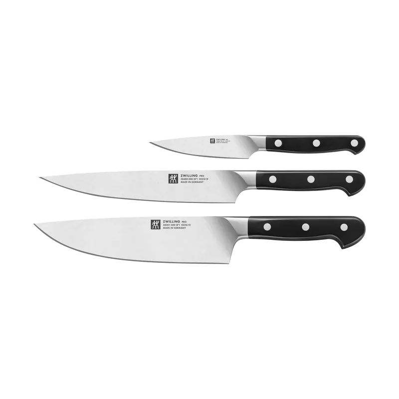 Zwilling Pro knife set 3 pieces, Black-stainless steel Bulk Order