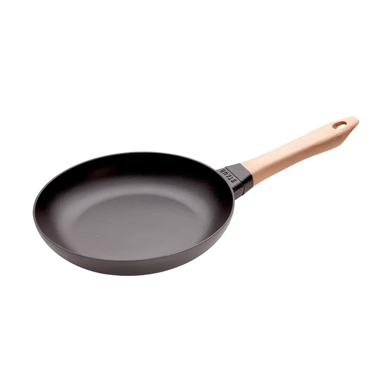 Staub frying pan cast iron black light wood handle, Ø20 cm Direct From Manufacturer
