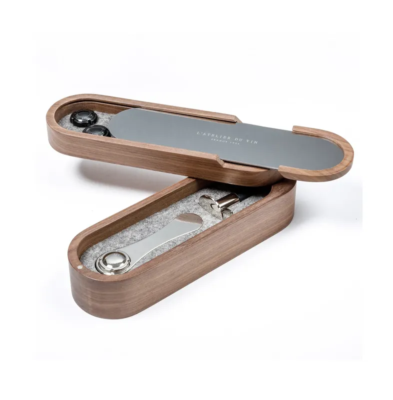 L'Atelier Sparkling champagne set, Walnut Trusted Brand