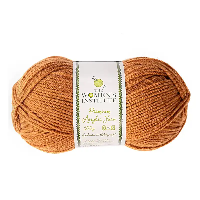Get Yours Women's Institute Mid Brown Premium Acrylic Yarn 100g