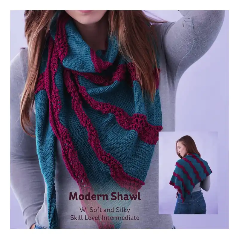 Free Returns Knitcraft Modern Shawl Digital Pattern 0110