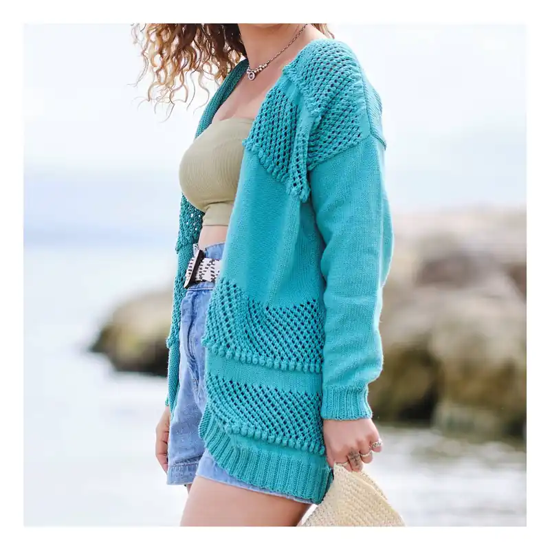 Knitcraft Mesh Front Cardigan Digital Pattern 0179 Modern