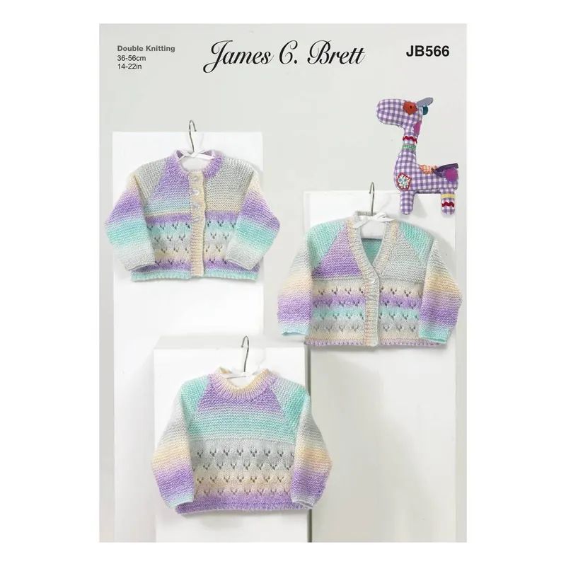 Fan Favorite James C Brett Baby Marble DK Cardigan and Jumper Pattern JB566
