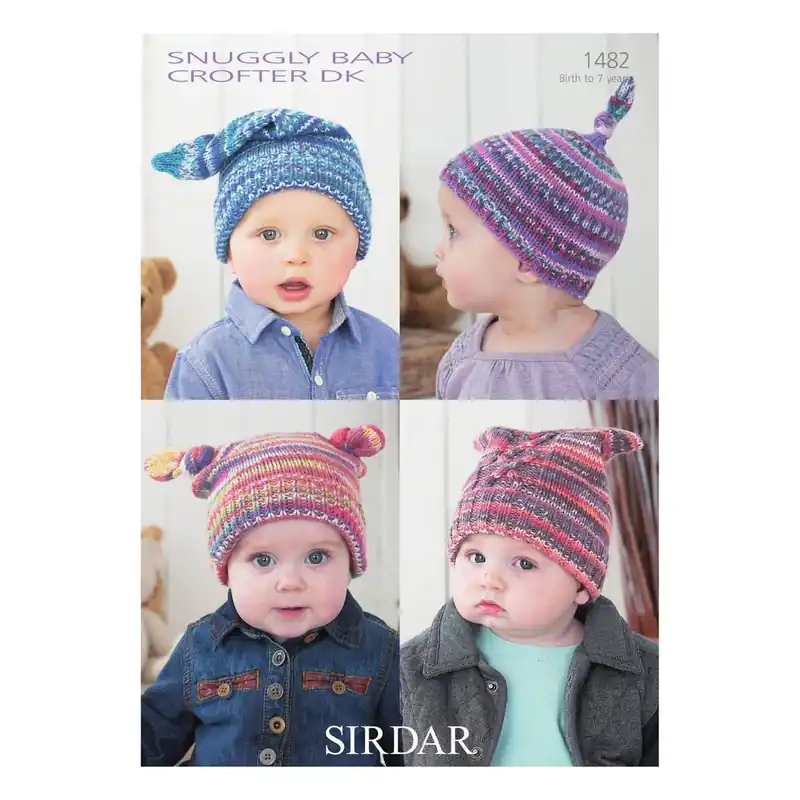 Sirdar Snuggly Baby Crofter DK Hats Digital Pattern 1482 Best Seller