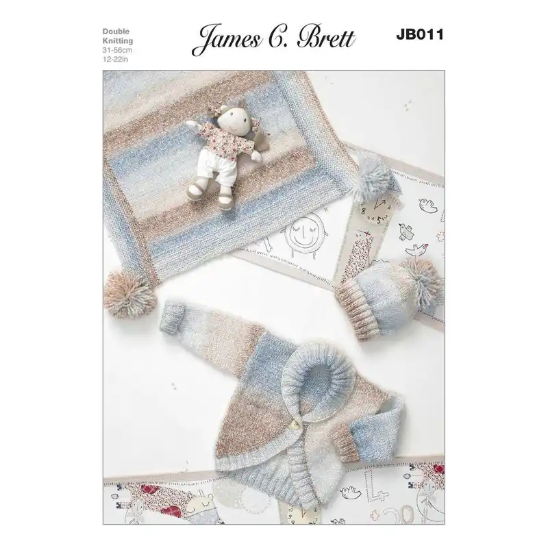 Must Have James C Brett Baby Marble DK Hat, Jacket and Blanket Pattern JB011