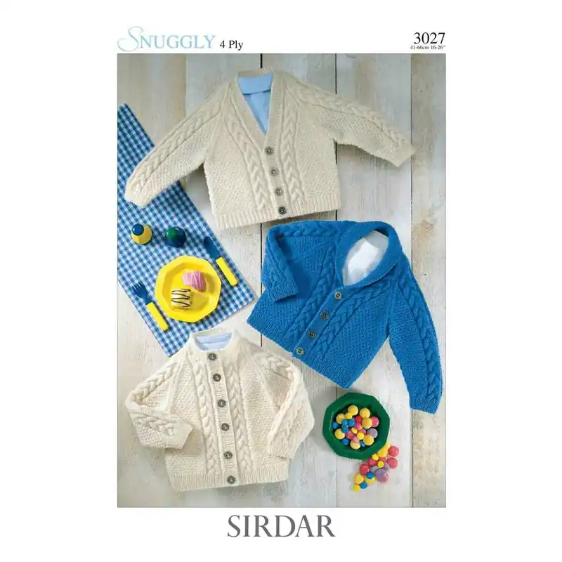 Sirdar Snuggly 4 Ply Jackets Digital Pattern 3027 Express Delivery