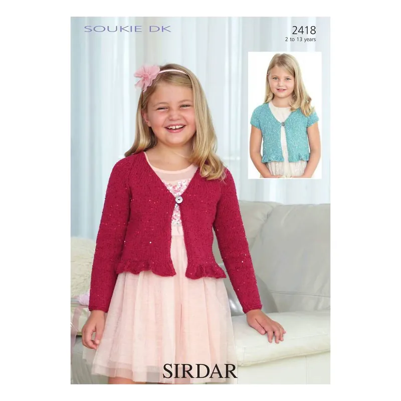 Fan Favorite Sirdar Soukie DK Girls Cardigan Digital Pattern 2418