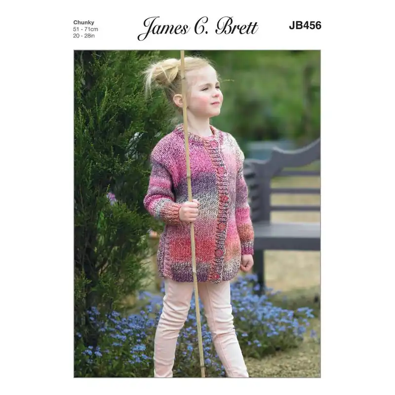 Discount James C Brett Marble Chunky Girl's Cardigan Pattern JB456