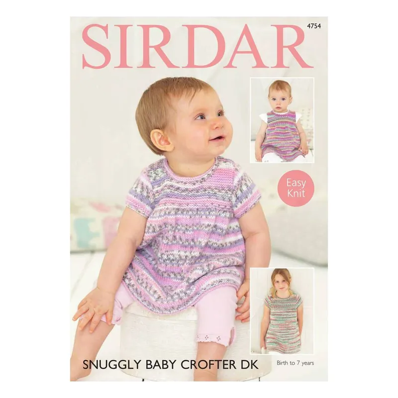 Trending Sirdar Snuggly Baby Crofter DK Dresses Digital Pattern 4754