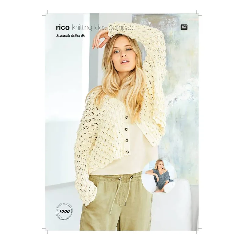 Genuine Rico Essentials Cotton DK Cardigan Digital Pattern 1000
