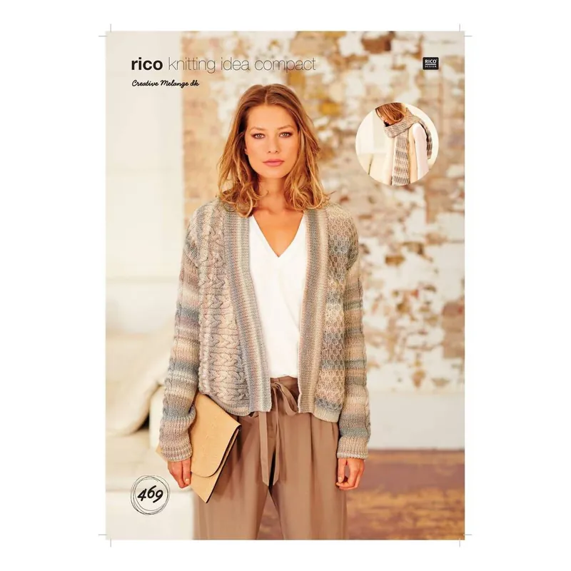 Rico Creative Melange DK Cardigan and Scarf Digital Pattern 469 Price Drop