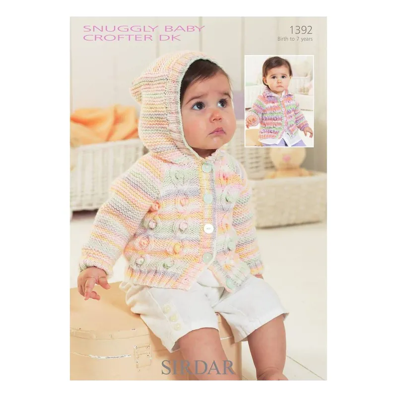 Top Rated Sirdar Snuggly Baby Crofter DK Cardigans Digital Pattern 1392