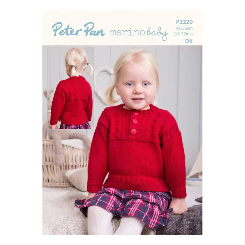 New Release Peter Pan Baby Merino Knitted Guernsey Style Sweater Digital Pattern P1220