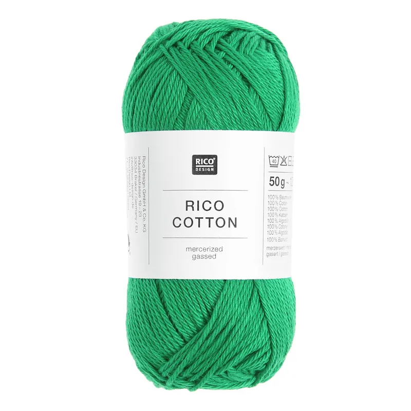 Deal Rico Essentials Green Cotton 4ply 50g