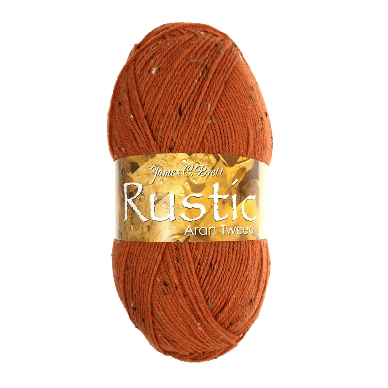 Trending James C Brett Pumpkin Rustic Aran Tweed 400g