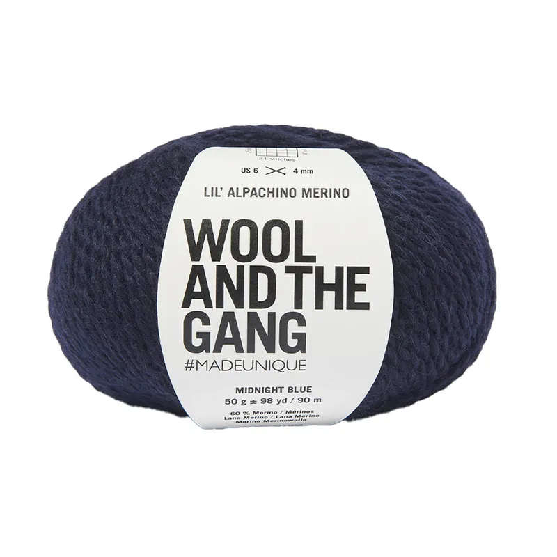 New Arrival Wool and the Gang Midnight Blue Lil’ Alpachino Merino 50g