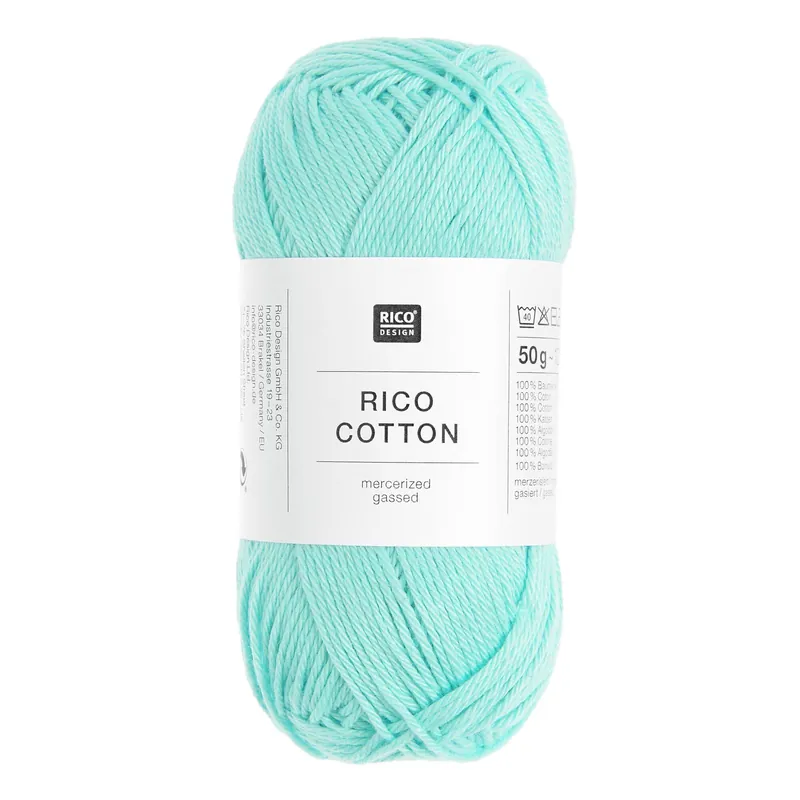 Worldwide Shipping Rico Essentials Aqua Cotton 4ply 50g