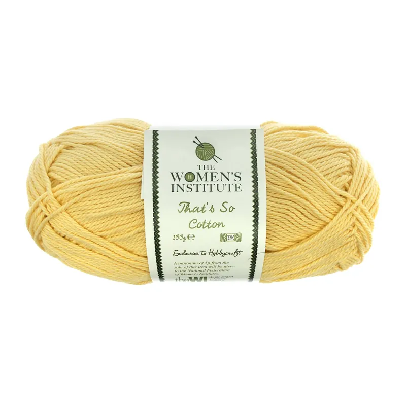 Women’s Institute Yellow That’s So Cotton DK Yarn 100g Buy Online