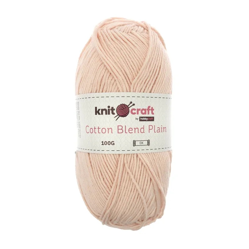 Exclusive Knitcraft Pale Peach Cotton Blend Plain DK Yarn 100g