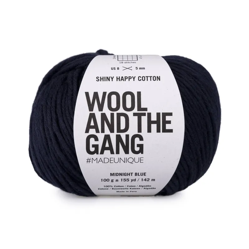 Bulk Order Wool and the Gang Midnight Blue Shiny Happy Cotton 100g