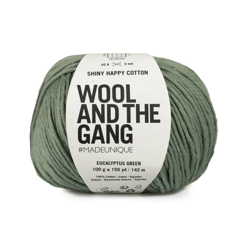 Top Pick Wool and the Gang Eucalyptus Green Shiny Happy Cotton 100g