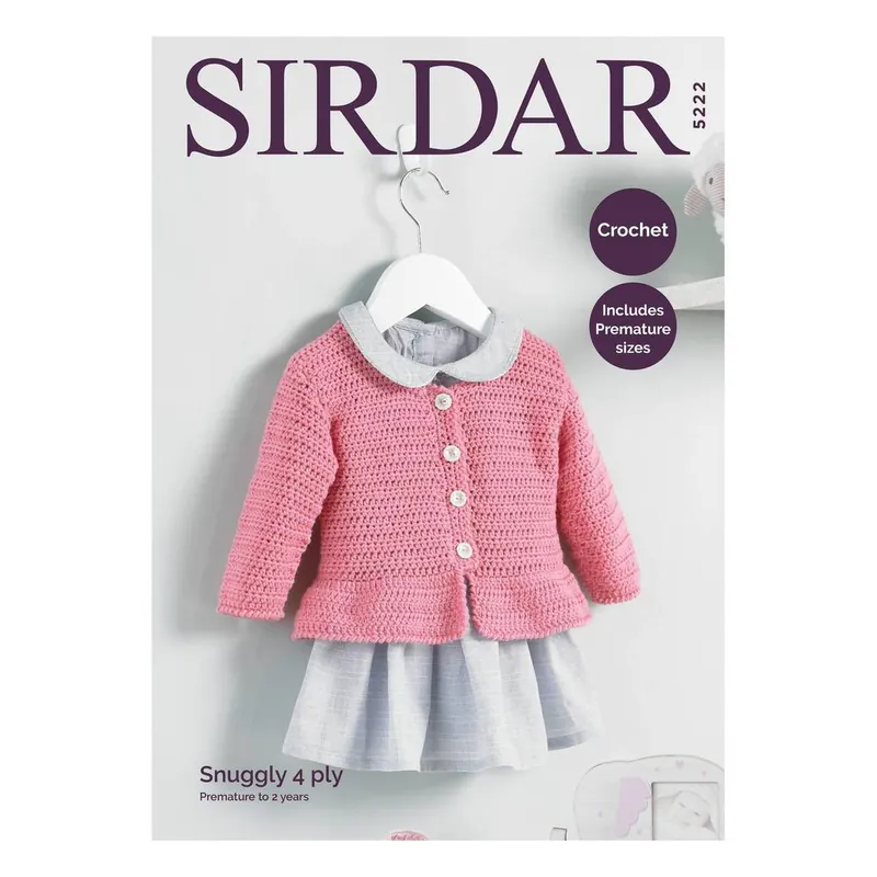 Sirdar Snuggly 4 Ply Crochet Cardigan Digital Pattern 5222 Exclusive Offer