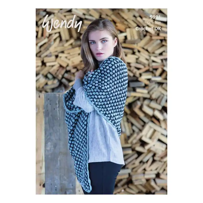 Instant Buy Wendy Pixile DK Crochet Triangular Shawl Digital Pattern 5991