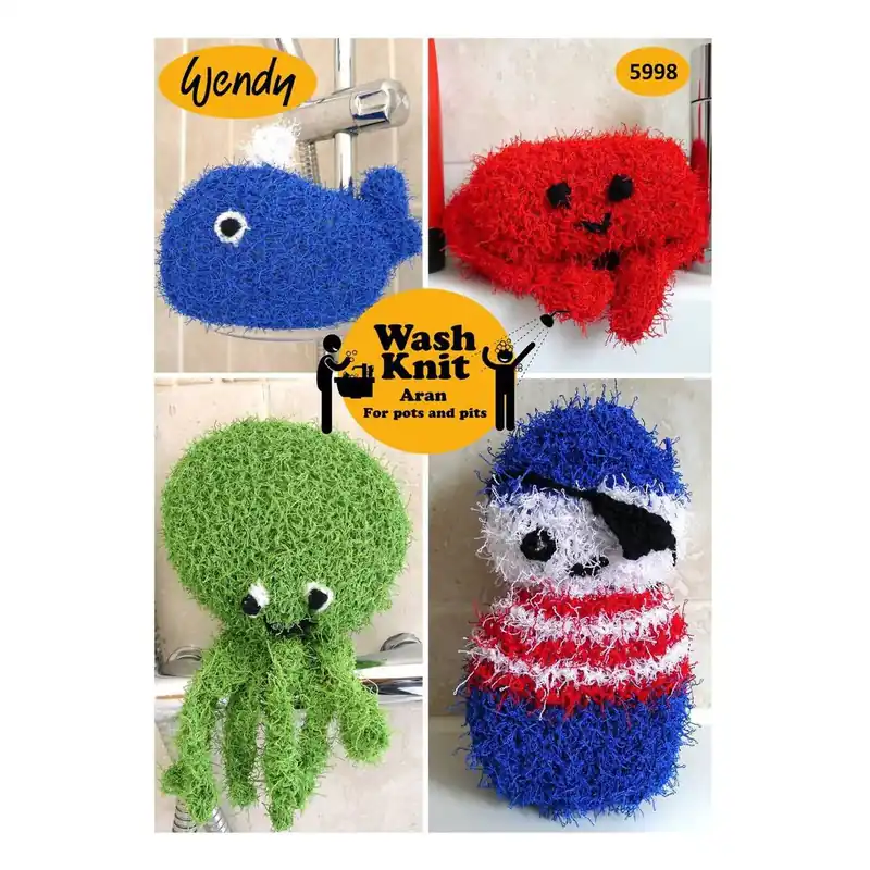 Special Offer Wendy Wash Knit Aran Bath Sponge Digital Pattern 5598