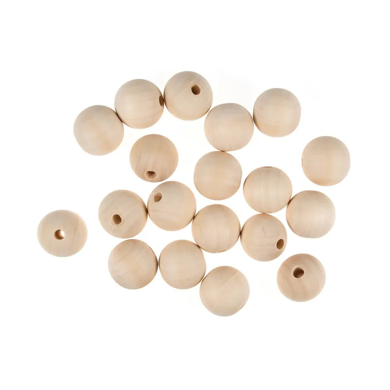 Trimits Round Wooden Craft Beads 30mm 50 Pack Low Price