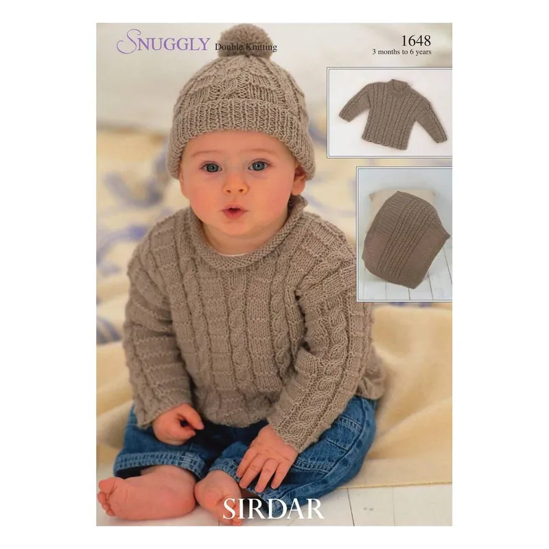 Last Chance Sirdar Snuggly DK Sweater Hat and Blanket Digital Pattern 1648