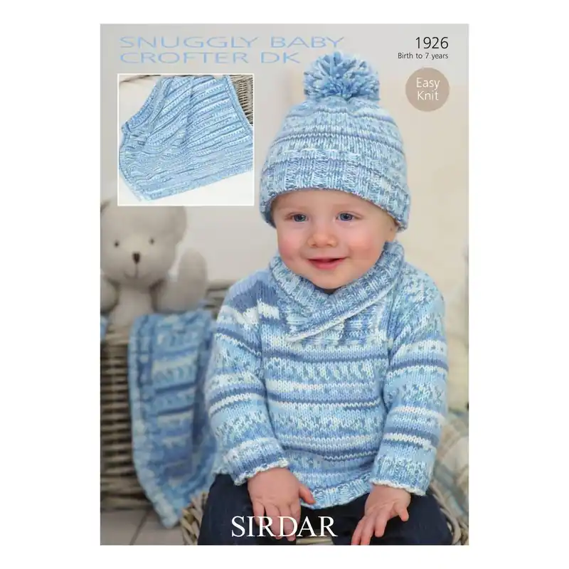 Sirdar Snuggly Baby Crofter DK Sweater Hat and Blanket Digital Pattern 1926 Special Discount