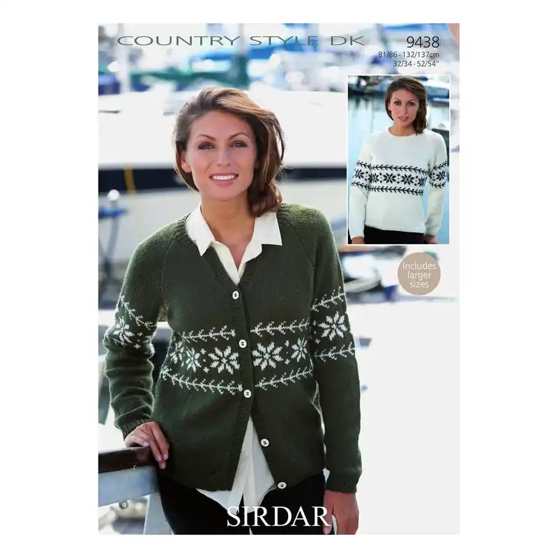 No Minimum Order Sirdar Country Style DK Jumper and Cardigan Digital Pattern 9438