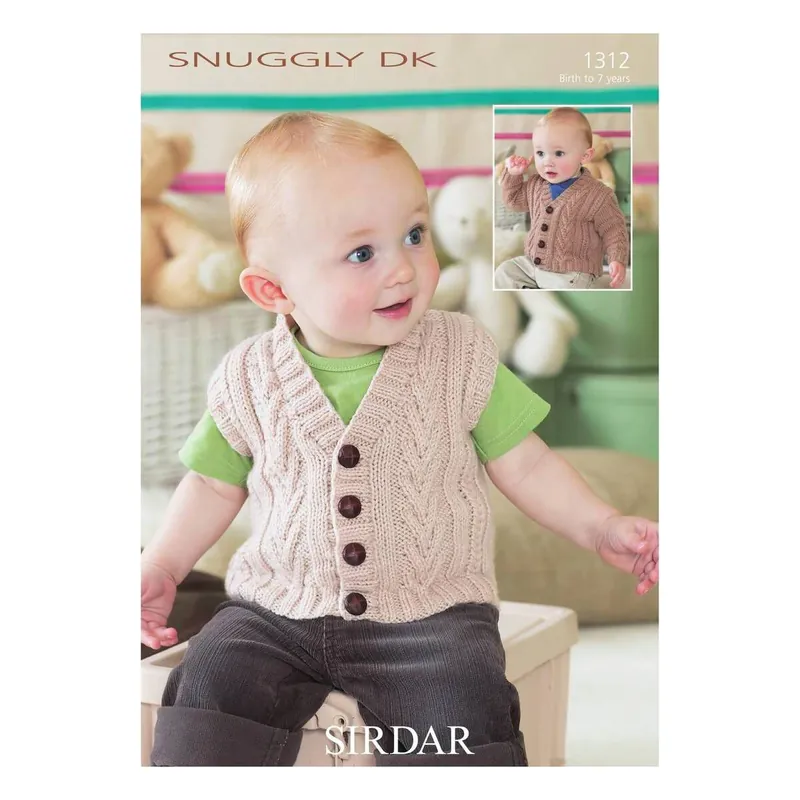Holiday Sale Sirdar Snuggly DK Waistcoat and Cardigan Digital Pattern 1312