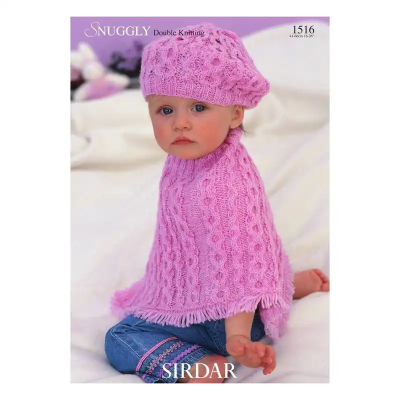 Sirdar Snuggly DK Poncho and Beret Digital Pattern 1516 High Quality