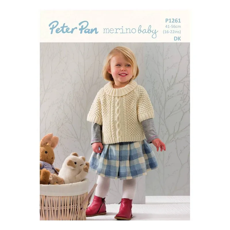 Mega Sale Peter Pan Baby Merino Knitted Poncho Sweater Digital Pattern P1261