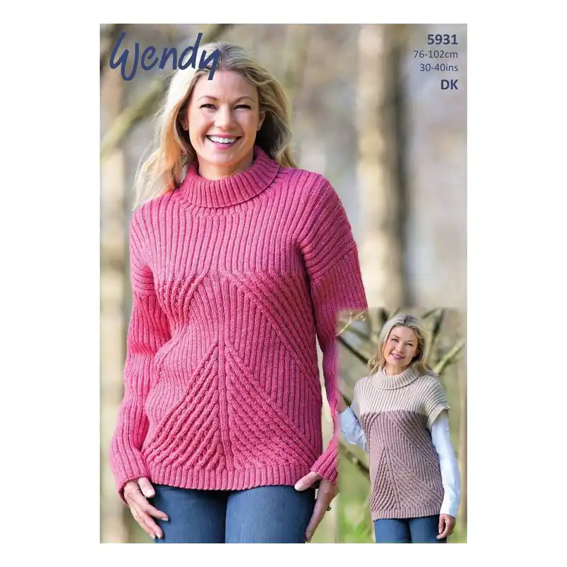 Popular Wendy Merino DK Sweater and Tunic Digital Pattern 5931