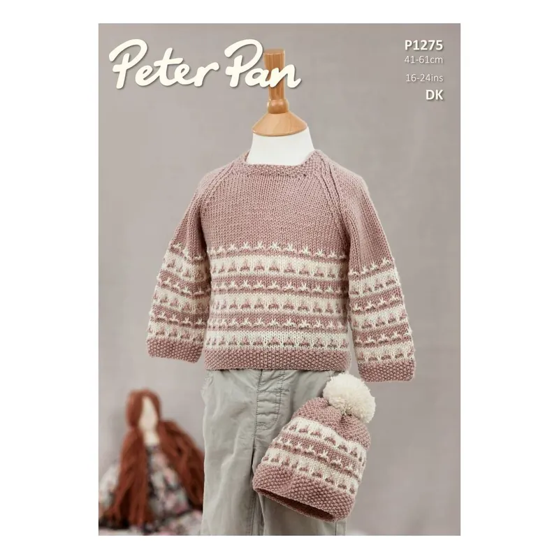 Crafted Peter Pan Baby Merino Jumper and Hat Digital Pattern P1275