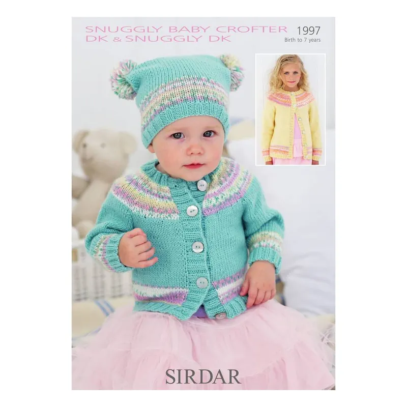 Last Chance Sirdar Snuggly and Baby Crofter DK Cardigan and Hat Digital Pattern 1997
