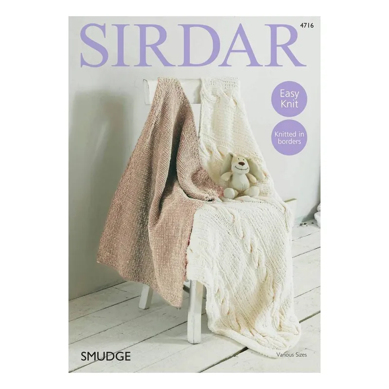 No Minimum Order Sirdar Smudge Blankets Digital Pattern 4716
