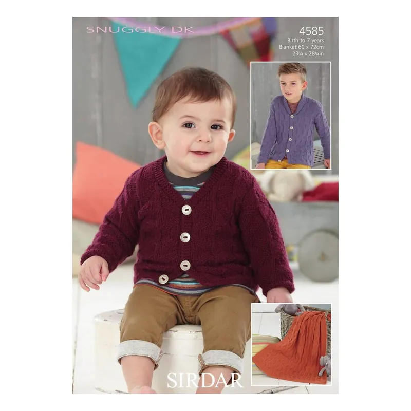 Sirdar Snuggly DK Boys' Cardigans and Blanket Digital Pattern 4585 Limited Offer