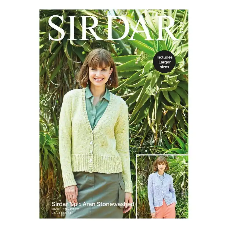 Sirdar No.1 Aran Stonewashed Cardigans Digital Pattern 8275 New Release