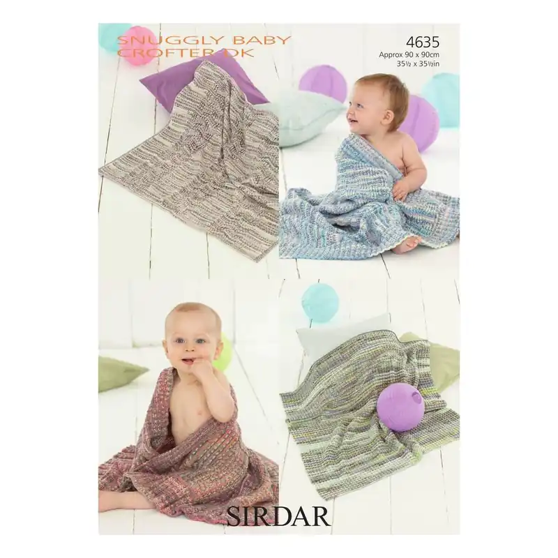 Final Sale Sirdar Snuggly Baby Crofter DK Blankets Digital Pattern 4635