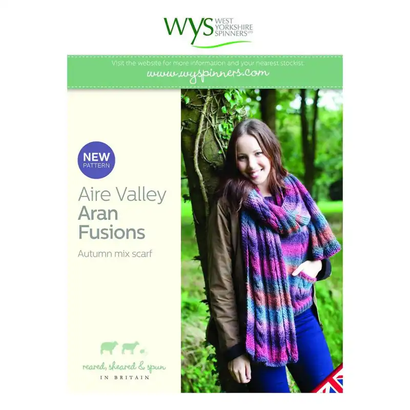 West Yorkshire Spinners Aire Valley Aran Fusions Autumn Mix Scarf Digital Pattern Original
