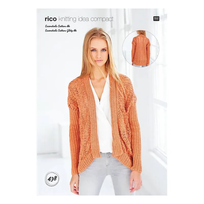 Best Choice Rico Essentials Cotton DK Ladies' Cardigan Digital Pattern 438