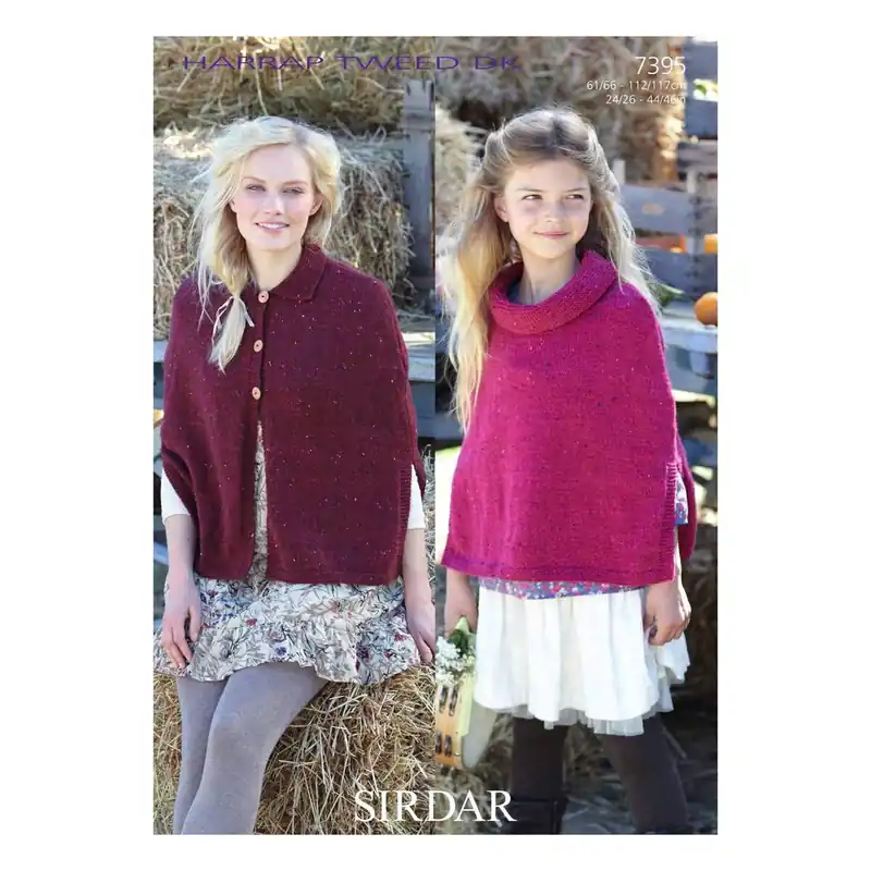 Sirdar Harrap Tweed Capes Digital Pattern 7395 Holiday Sale