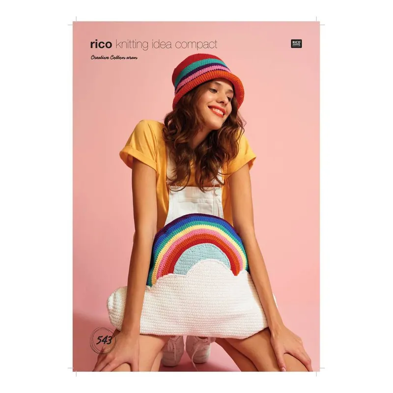 Rico Creative Cotton Aran Cloud Cushion With Rainbow Digital Pattern 543 Authentic